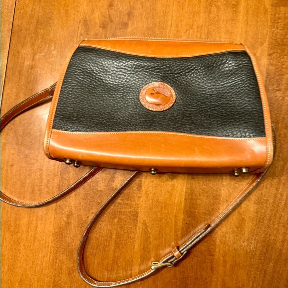 Dooney & Bourke Vintage Authentic Black And Brown Crossbody Bag